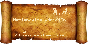 Marianovits Adrián névjegykártya